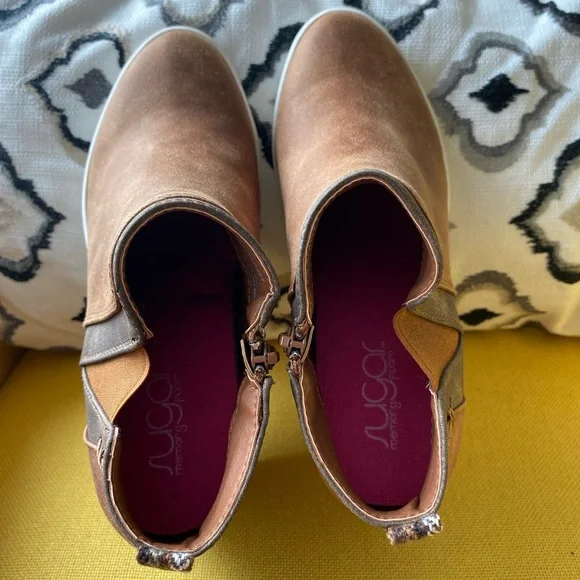 SUGAR brown wedge sneakers - Picture 6 of 9